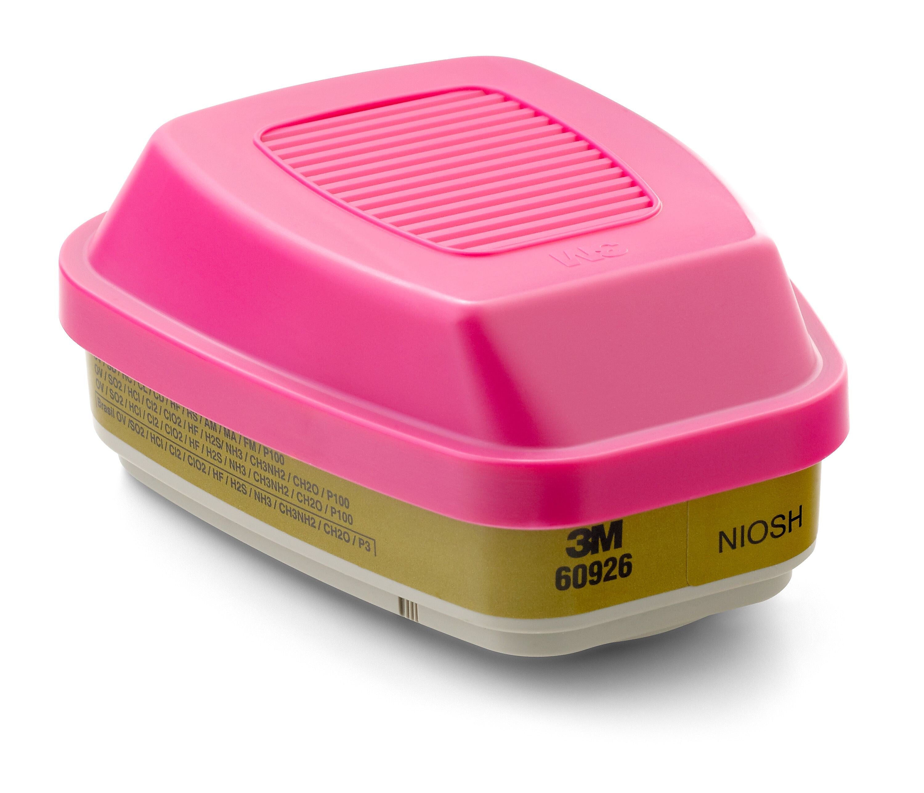 3M™ Half and Full Facepiece Cartridges & Filters, P100, Multi-Gas/Vapor, 2/PK (142-60926)
