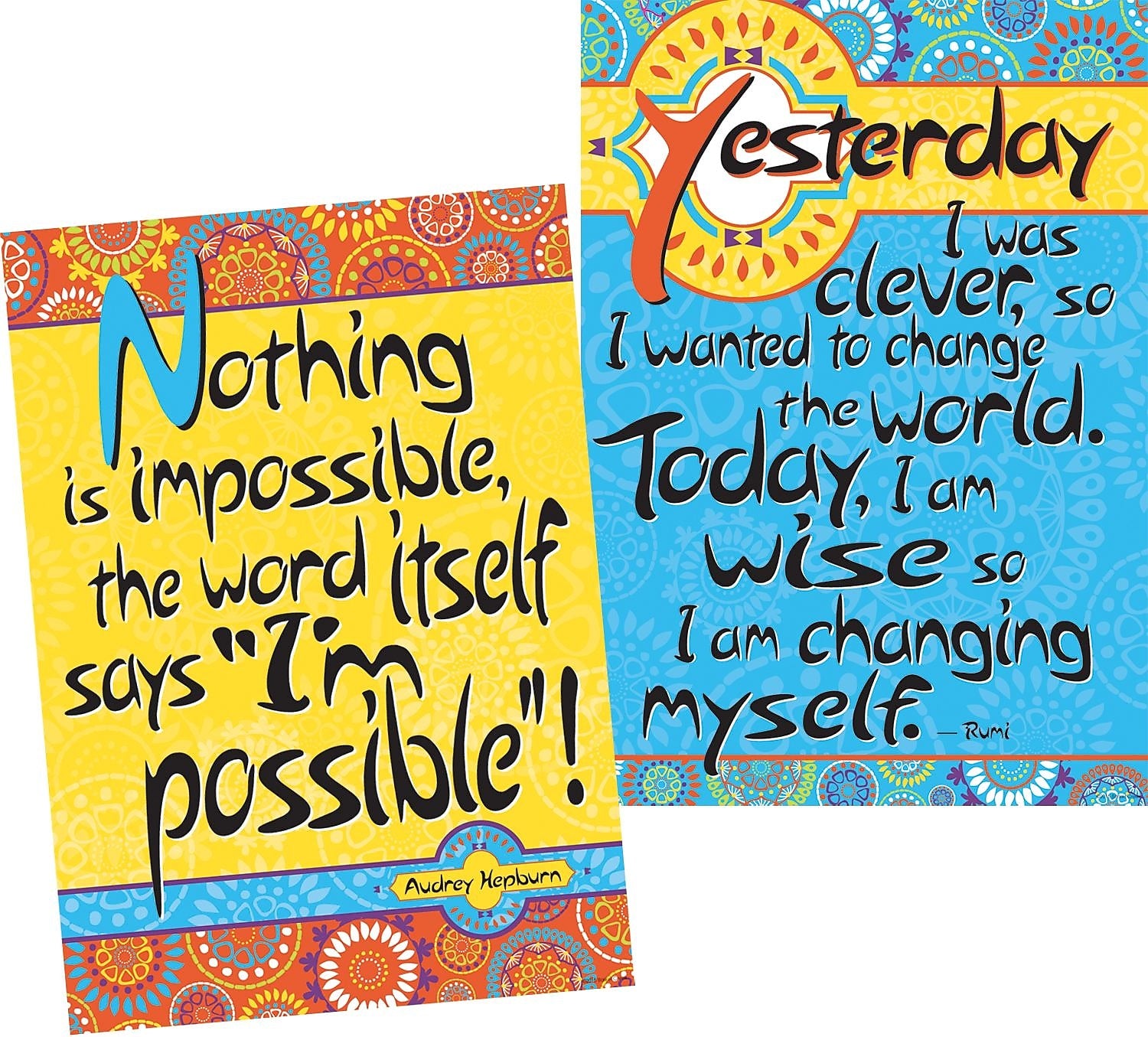 Barker Creek 13-3/8" x 19" Moroccan I'm Possible Poster Duet Set, 2 Posters/Set