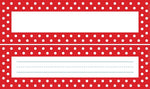 Barker Creek Red & White Dots School Name Plates, 12" x 3.5", 36/Pack (LL1429)