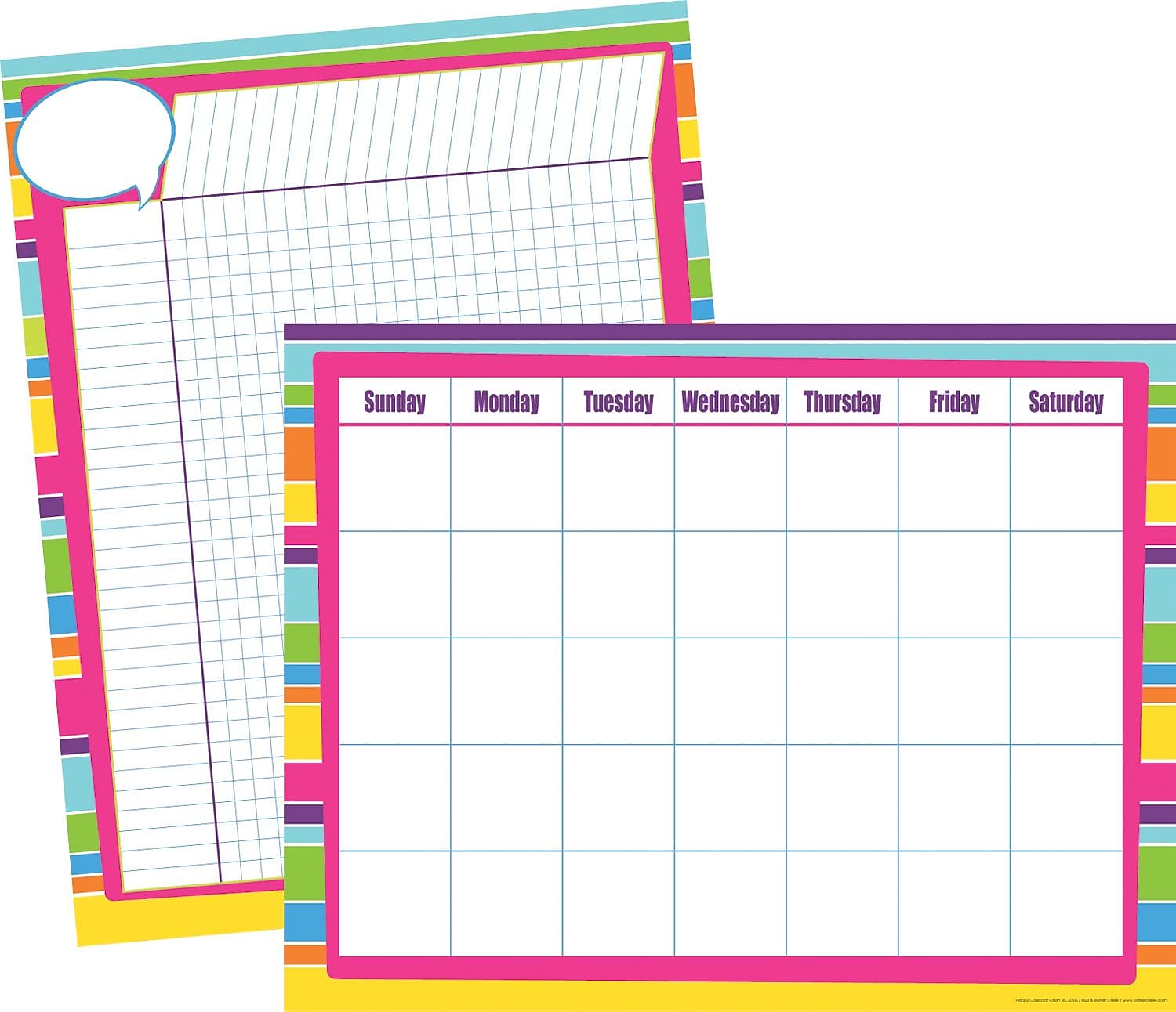 Barker Creek Happy 22" x 17" Daily & Monthly Wall Calendar, Reversible, 2/Set (LL574)