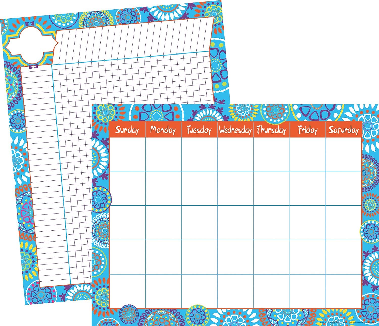 Barker Creek Moroccan 22" x 17" Daily & Monthly Wall Calendar, Reversible, 2/Set (LL575)