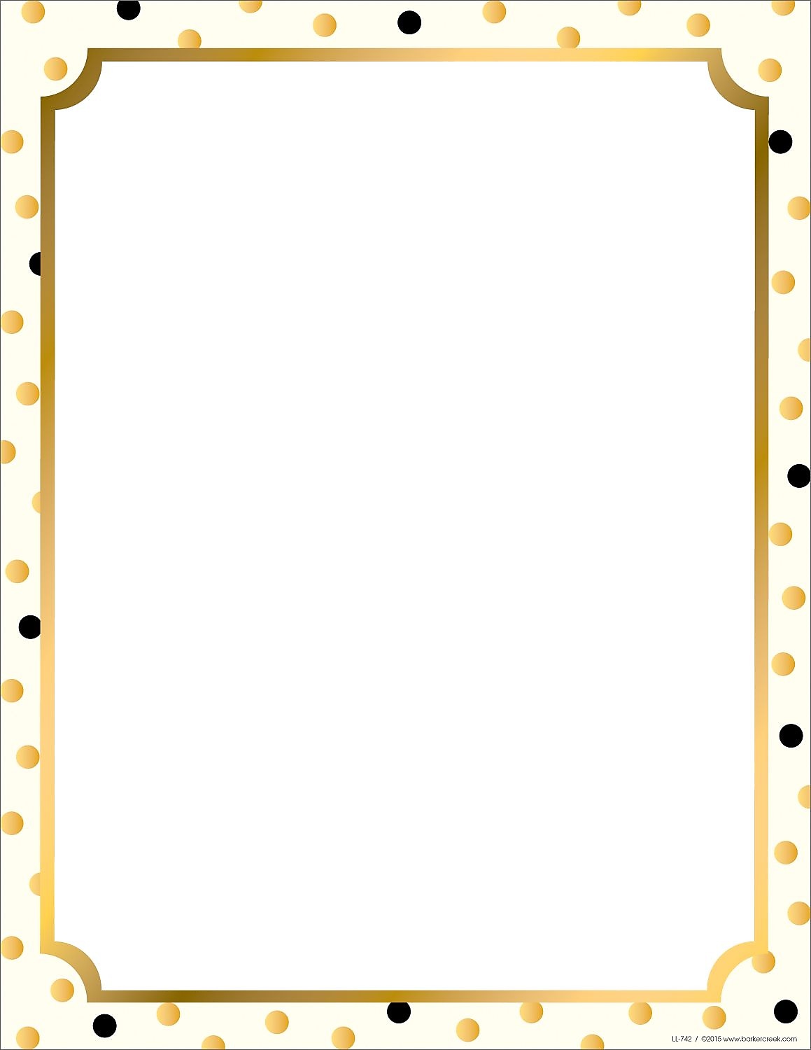 Barker Creek Gold Designer 8.5" x 11" Color Multipurpose Paper, 24 lbs. Multicolored, 50 Sheets/Ream (LL741)