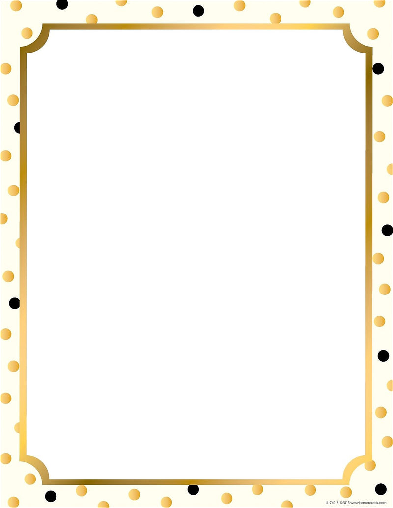 Barker Creek Gold Designer 8.5" x 11" Color Multipurpose Paper, 24 lbs. Multicolored, 50 Sheets/Ream (LL741)