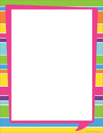 Barker Creek Happy Bright Stripes 8.5" x 11" Color Multipurpose Paper, 24 lbs. Multicolored, 50 Sheets/Ream (LL745)