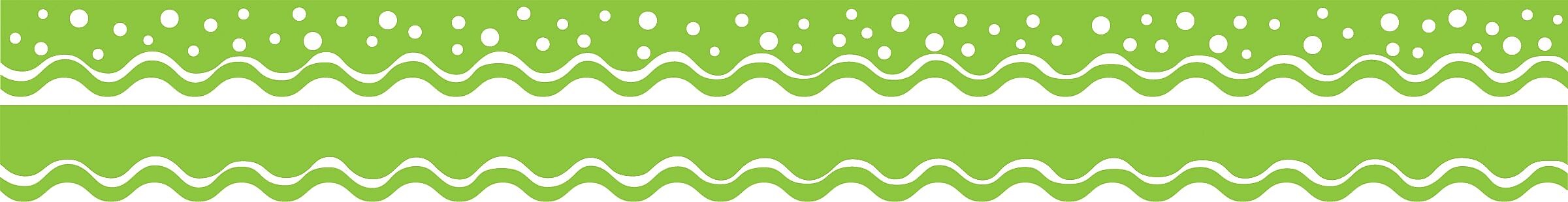 Barker Creek Double-Sided Scalloped Border, 36"' x 2.25", Happy Lime, 13/Pack (LL995)