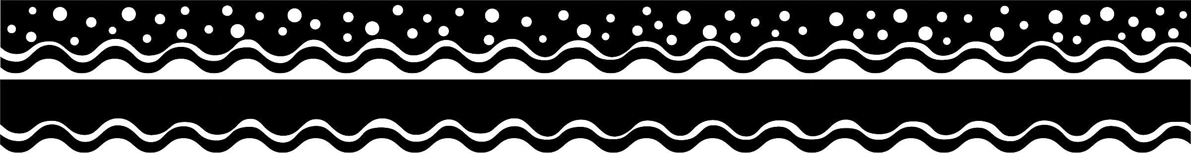 Barker Creek Double-Sided Scalloped Border, 36"' x 2.25", Happy Black, 13/Pack (LL999)
