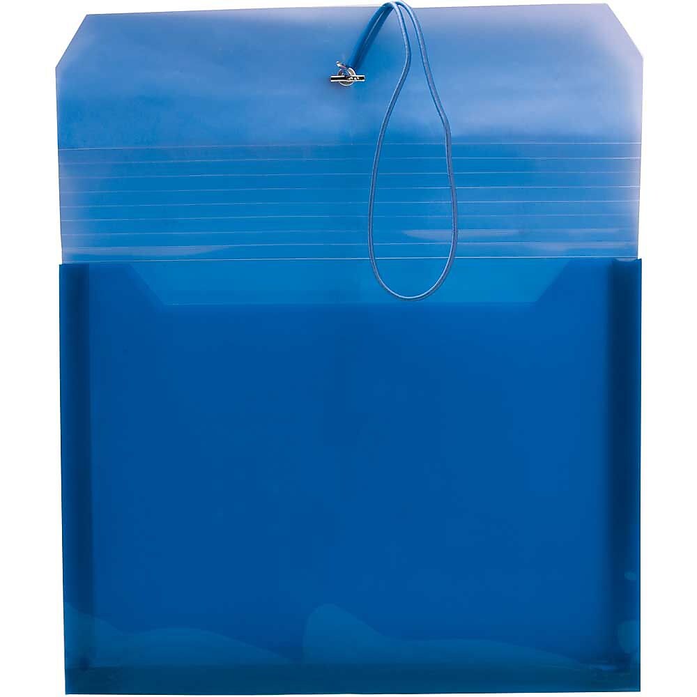 JAM Paper Standard Plastic Document File, Letter, Blue, 12/Pack (218E25BUB)