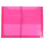 JAM Paper Standard Plastic Document File, 1 Pocket, Letter, Fuchsia Pink, 12/Pack (218E25FUB)