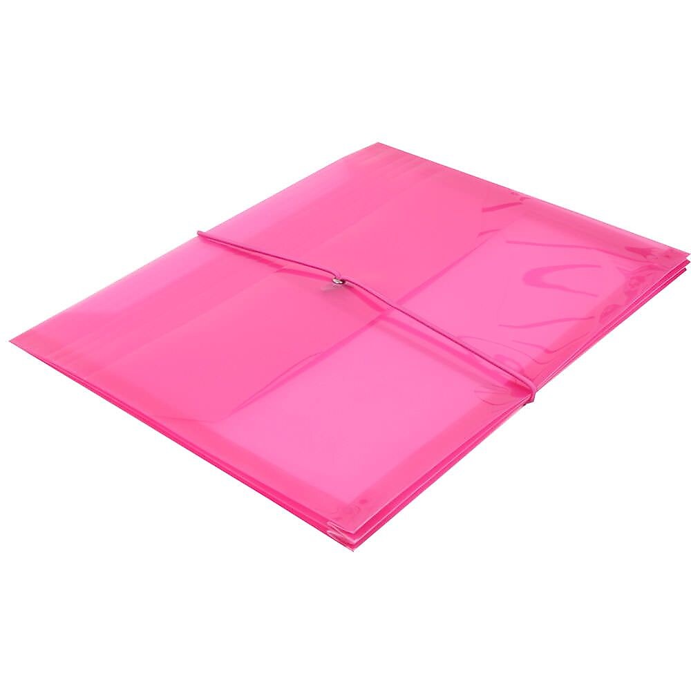 JAM Paper Standard Plastic Document File, 1 Pocket, Letter, Fuchsia Pink, 12/Pack (218E25FUB)