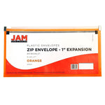 JAM Paper Expanding Wallet with Zipper Closure, Letter, Orange, 12/Pack (921Z1OR)
