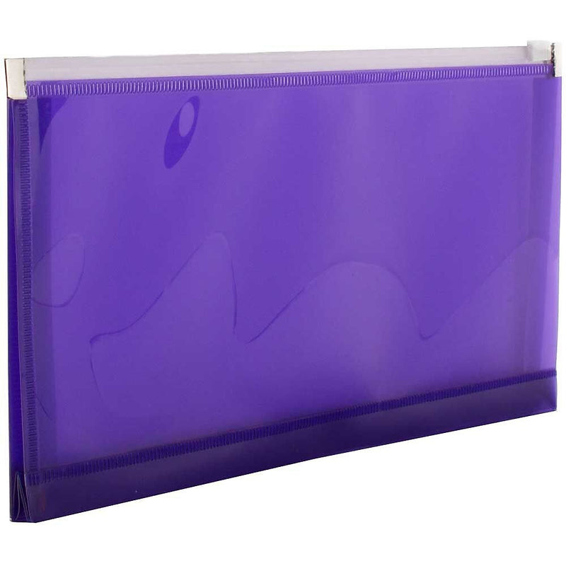JAM Paper Expanding Wallet with Zipper Closure, Letter, Purple, 12/Pack (921Z1PU)