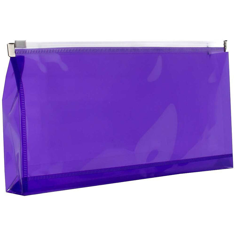 JAM Paper Expanding Wallet with Zipper Closure, Letter, Purple, 12/Pack (921Z1PU)