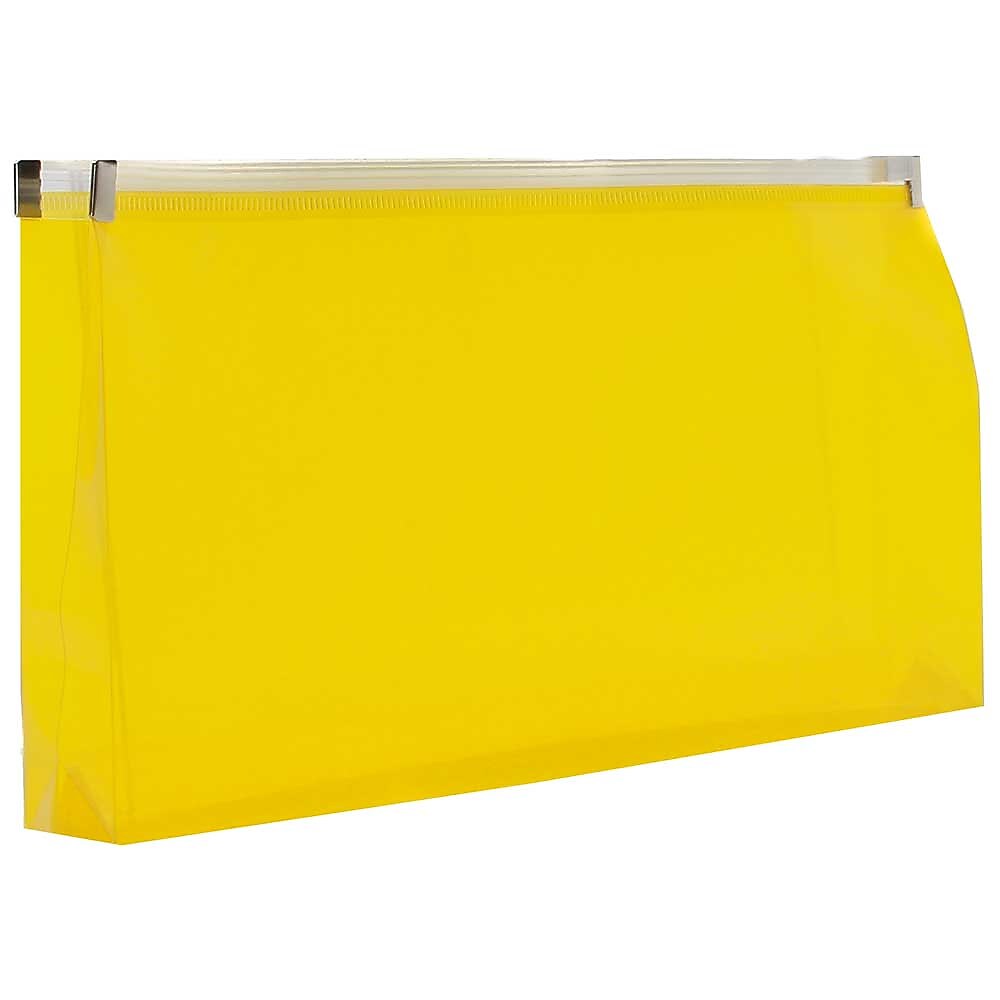 JAM Paper Expanding Wallet with Zipper Closure, Letter, Yellow, 12/Pack (921Z1YE)