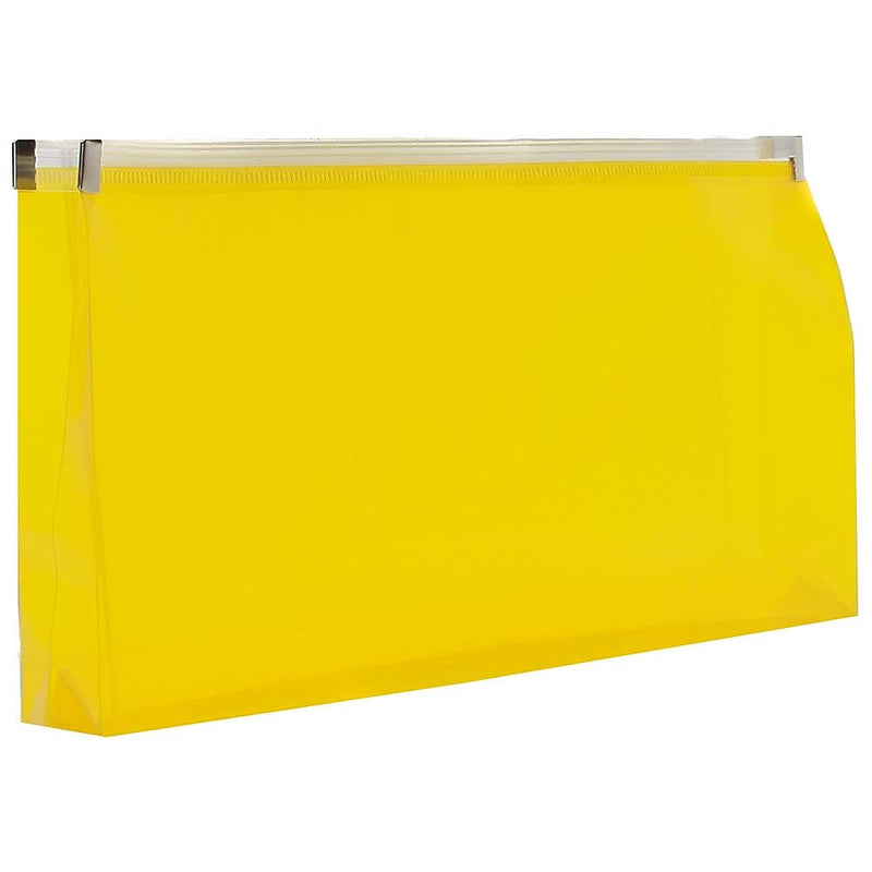 JAM Paper Expanding Wallet with Zipper Closure, Letter, Yellow, 12/Pack (921Z1YE)