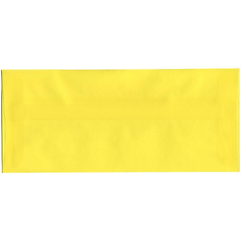 JAM Paper #10 Business Translucent Vellum Envelopes, 4.125 x 9.5, Primary Yellow, 25/Pack (PACV356)