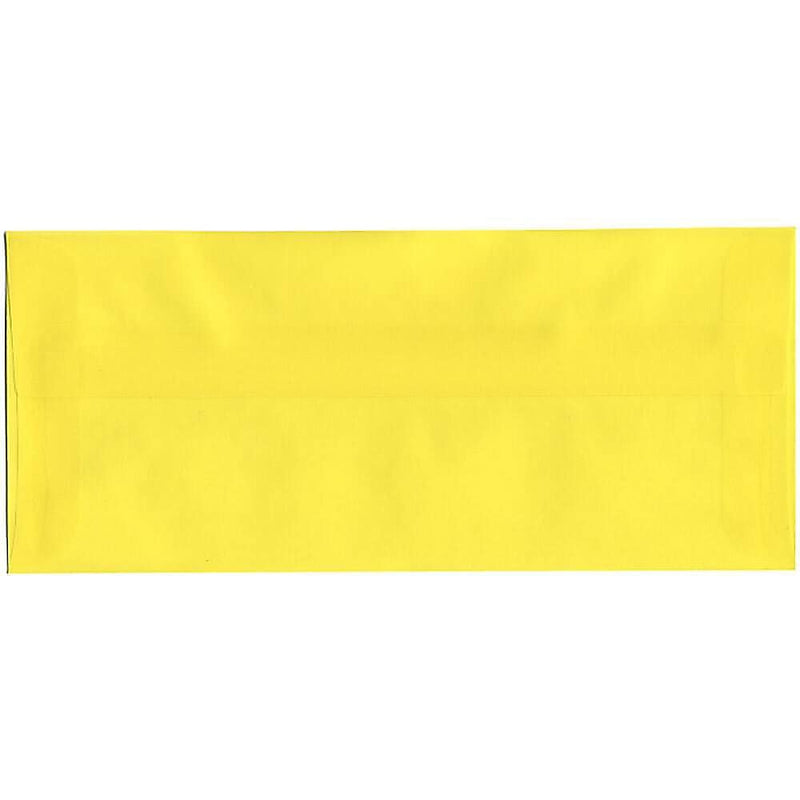 JAM Paper #10 Business Translucent Vellum Envelopes, 4.125 x 9.5, Primary Yellow, 25/Pack (PACV356)