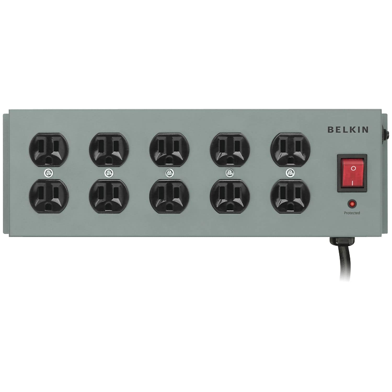 Belkin Metal Surgemaster Surge Protector, 10-Outlet, Gray (BLKF9D100015)