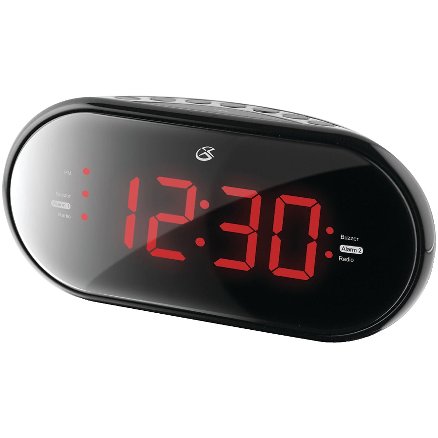 GPX C253B PLL Dual Alarm Clock Radio, Black