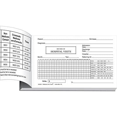Medical Arts Press Log of Hospital Visits, Pocket-Sized, 2-Part