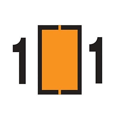 Medical Arts Press Jeter "1" Identification & Color Coding Labels, 15/16"H x 1 5/8"W, Orange, 500/Roll (33677)