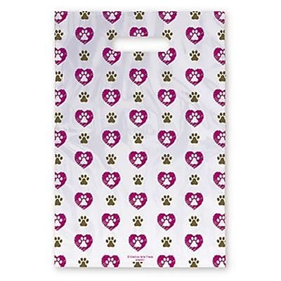 Medical Arts Press® Veterinary Scatter Print Bags, 9" x 13",  Paw Prints and Hearts (36691)