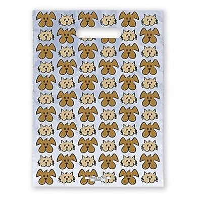 Medical Arts Press® Veterinary Scatter Print Bags, 11" x 15",  Dog and Cat Heads (10694)