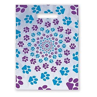 Medical Arts Press® Veterinary Scatter Print Bags, 9" x 13",  Paw Prints (36729)