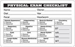 Veterinary Examination Medical Labels, Physical Exam Checklist, White, 2.5 x 4 inch, 100 Labels (37160)