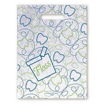 Medical Arts Press® Dental Scatter Print Bags, 7 1/2" x 10", Blue & Green Floss (30289)