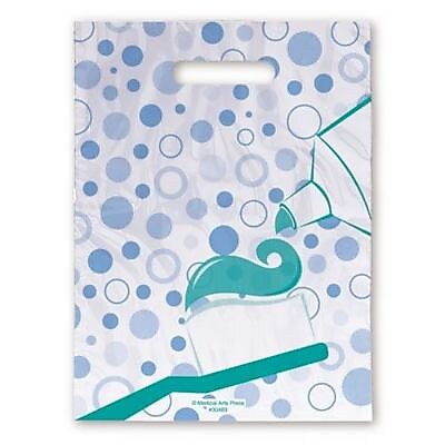 Medical Arts Press® Dental Scatter Print Bags, 7 1/2" x 10",  Blue Circles (30483)