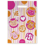 Medical Arts Press® Veterinary Scatter Print Bags, 9" x 13",  Pink and Orange Pets (30568)