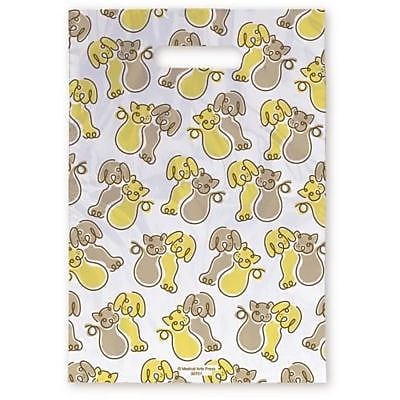 Medical Arts Press® Veterinary Scatter Print Bags, 9" x 13",  Yellow and Brown Dog and Cat (30701)