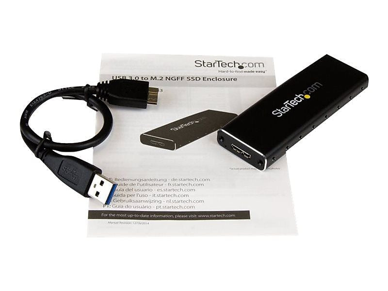 StarTech M.2 External SATA SSD Enclosure, Black (SM2NGFFMBU33)