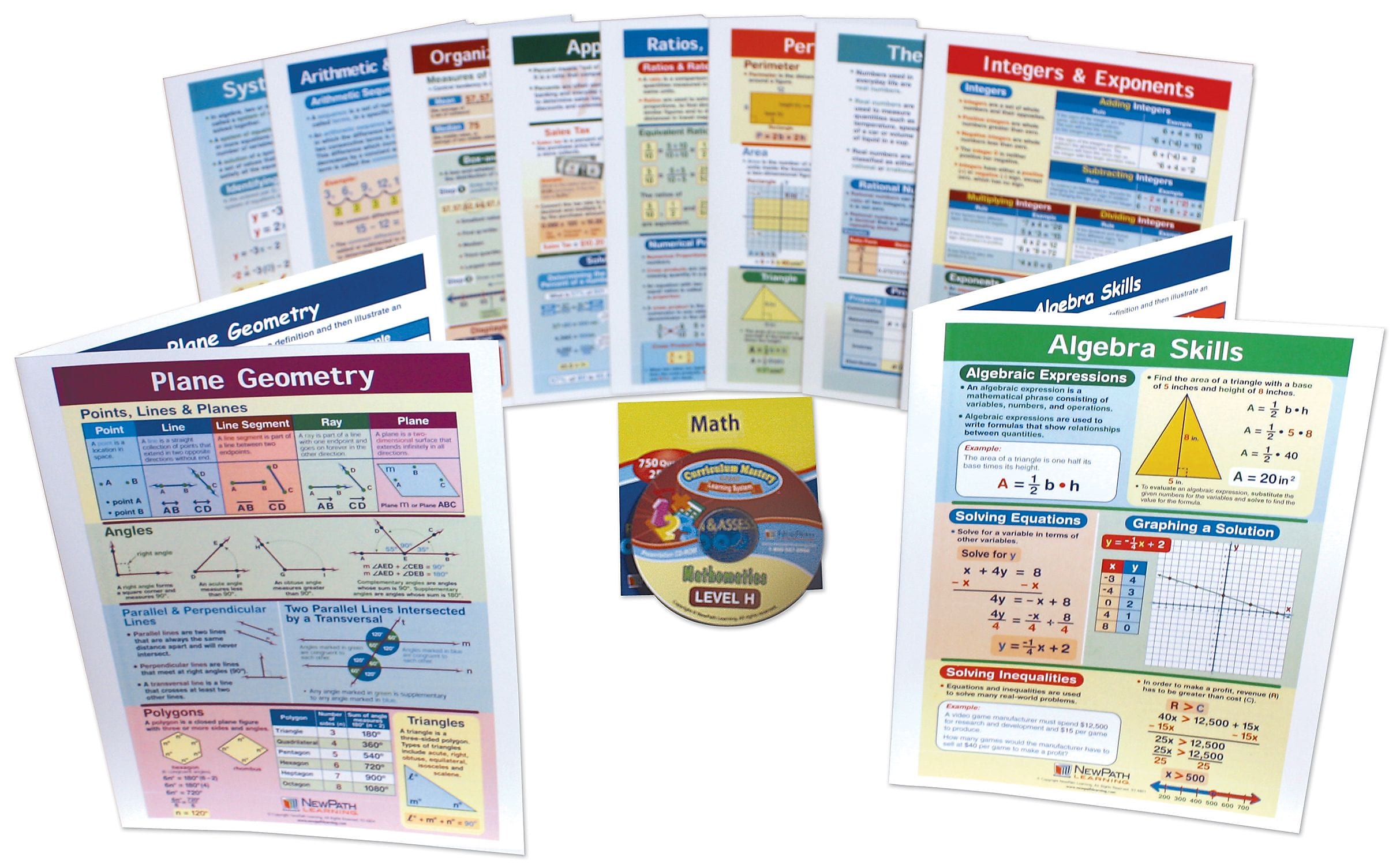 Mastering Math Visual Learning Guides Set Grade 8 - 10