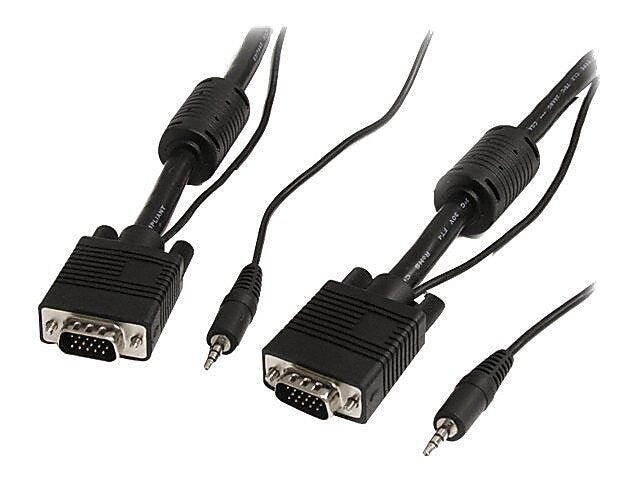 Startech® 15' Coax High Resolution HD15 VGA Male/Male Monitor Cable With Audio
