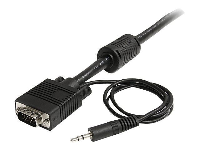 Startech® 15' Coax High Resolution HD15 VGA Male/Male Monitor Cable With Audio