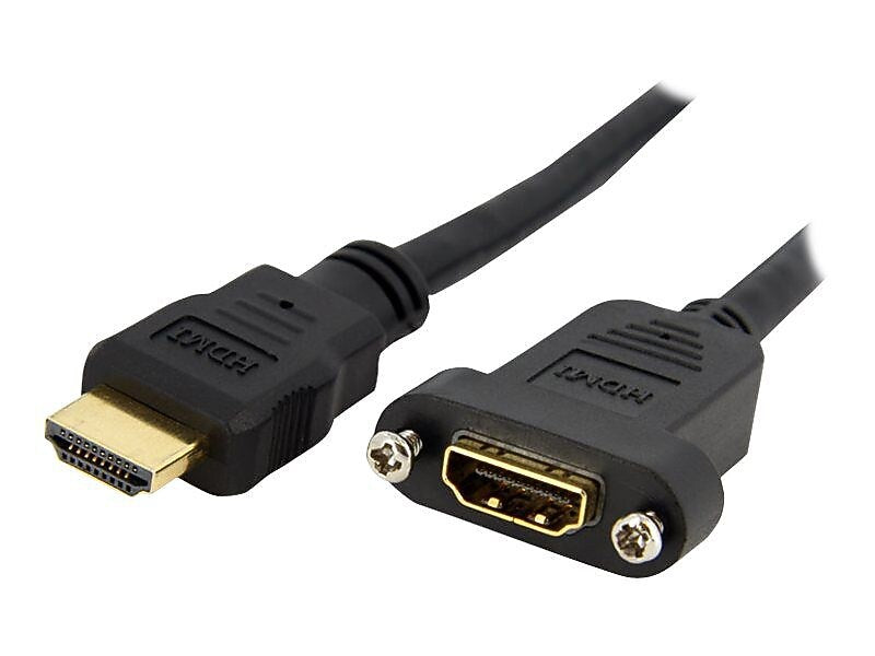 Startech® 3' Standard Female/Male HDMI Cable For Panel Mount, Black34