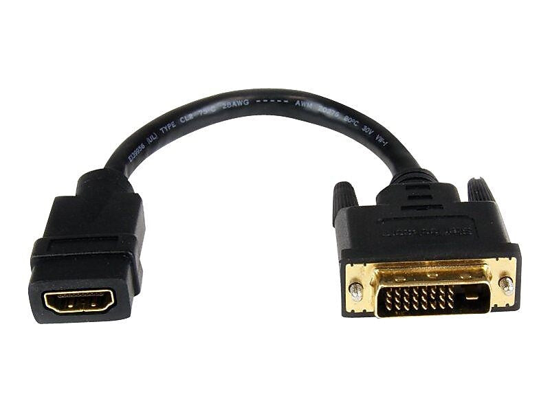 Startech® 8" HDMI To DVI-D Female/Male Video Cable Adapter, Black