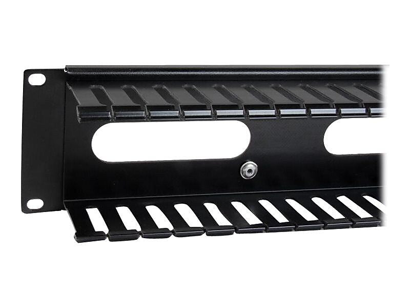 StarTech Steel 2U Horizontal Finger Duct Rack Cable Management Panel, Black