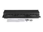 StarTech Steel 2U Horizontal Finger Duct Rack Cable Management Panel, Black