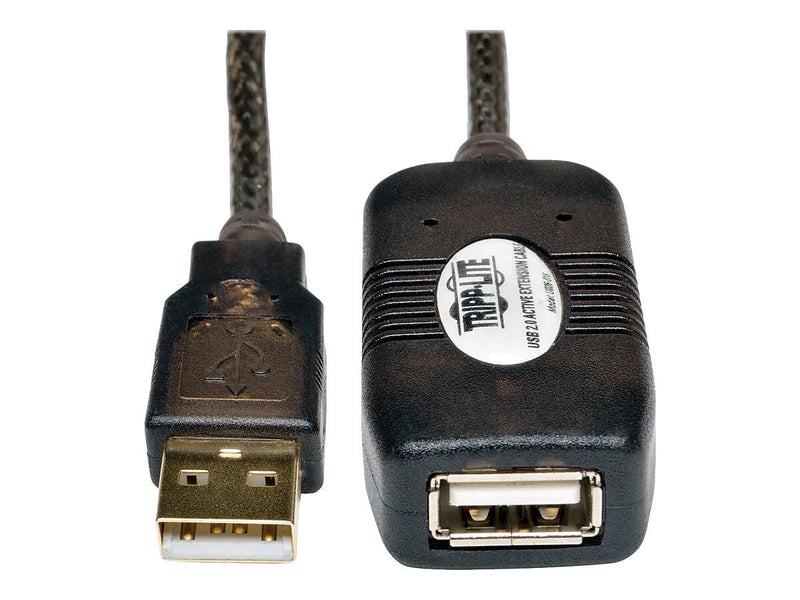 Tripp Lite 16' USB 2.0 A Male To A Female Active Extension Cable, Black