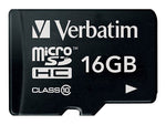 Verbatim® 16GB microSDHC (microSD High Capacity) Class 10 Flash Memory Card With Adapter
