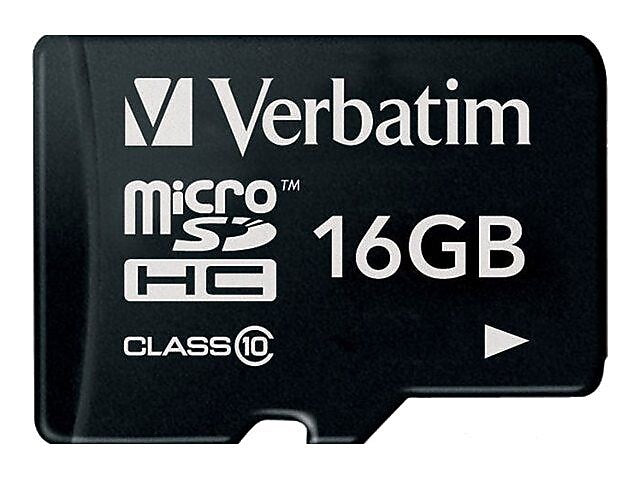 Verbatim® 16GB microSDHC (microSD High Capacity) Class 10 Flash Memory Card With Adapter
