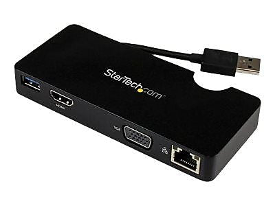 StarTech  USB3SMDOCKHV Travel Docking Station for Laptops, HDMI or VGA,  USB 3.0