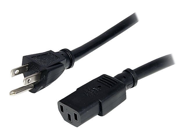 StarTech 6' NEMA5-15P To IEC 60320 C13 Computer Power Cord, Black