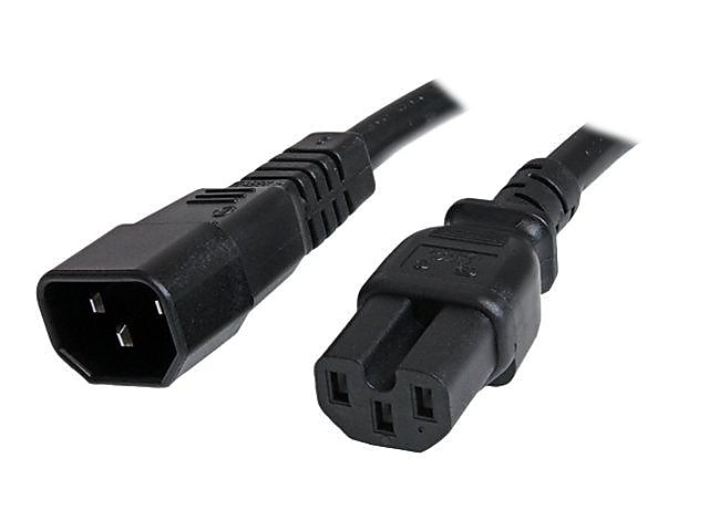 Startech® 3' IEC 60320 C14 To IEC 60320 C15 Computer Power Cord, Black