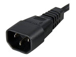 Startech 3' IEC 60320 C13 To IEC 60320 C14 Standard Computer Power Extension Cord, Black