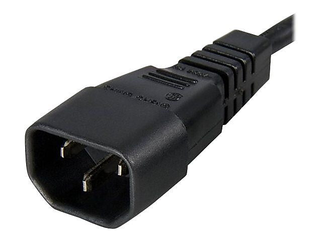 Startech 3' IEC 60320 C13 To IEC 60320 C14 Standard Computer Power Extension Cord, Black