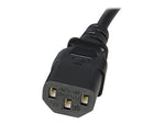 Startech 3' IEC 60320 C13 To IEC 60320 C14 Standard Computer Power Extension Cord, Black