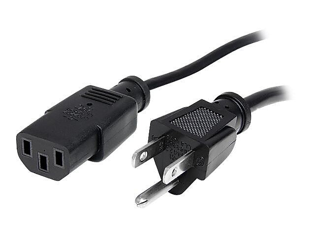Startech® 20' NEMA5-15P To C13 Standard Computer Power Cord, Black